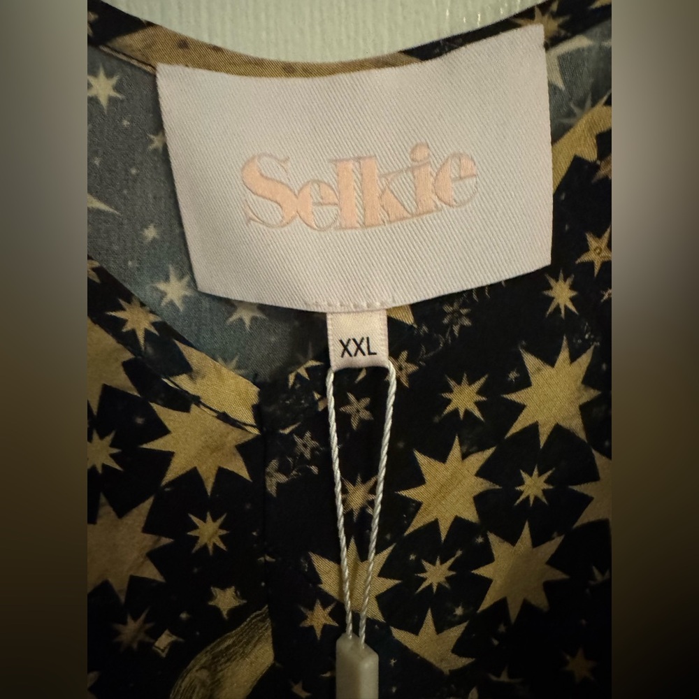 🌙Selkie Moon Quilt Vintage Slip Silk Midi Sample Dress🌙 - Picture 5 of 6